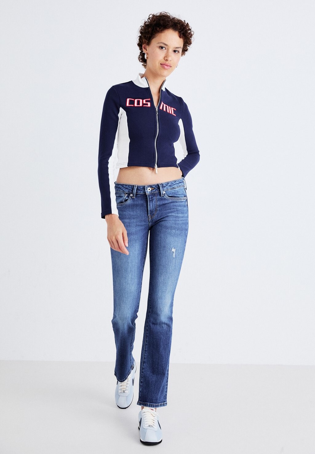 

Широкие джинсы Pepe Jeans, темно-синие джинсы