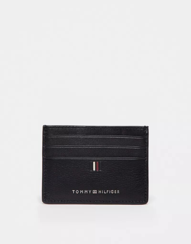 

Черная визитница Tommy Hilfiger с логотипом в центре
