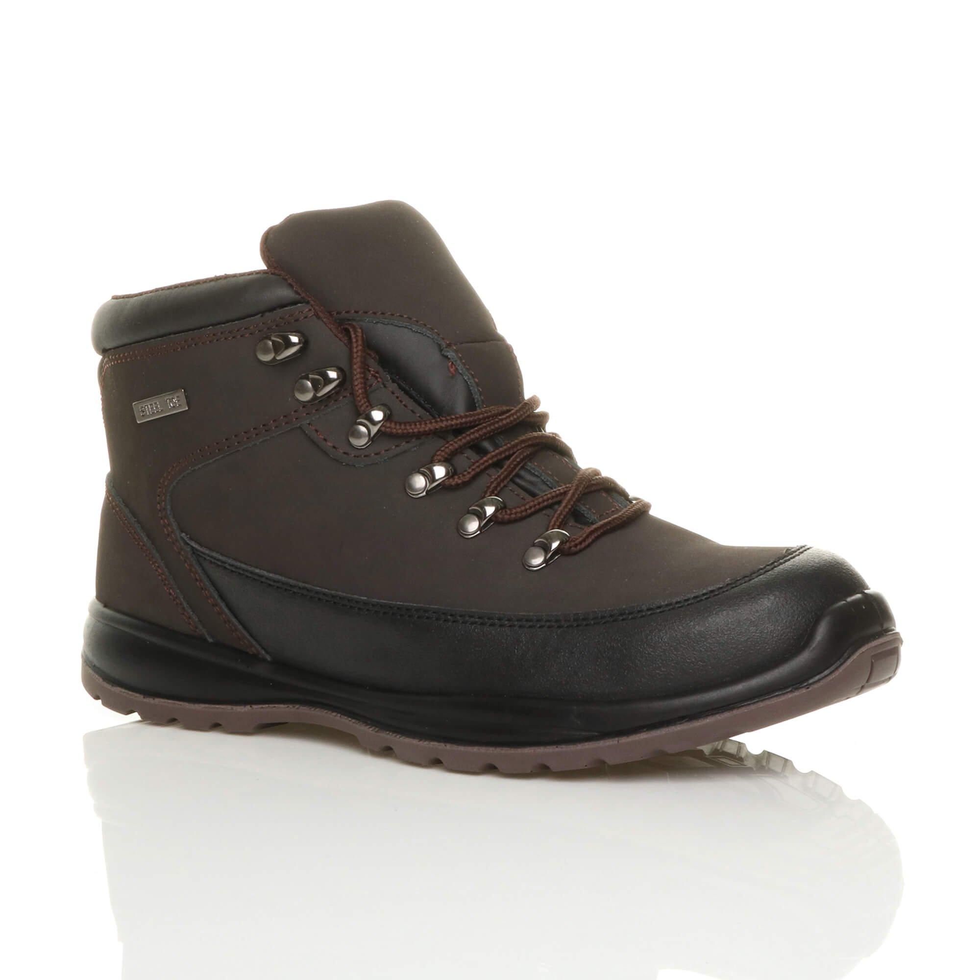 цена Ботинки для рабочих по безопасности EN345-SBP на низком каблуке со стальной межподошвой и носком EN345-SBP AJVANI, коричневый