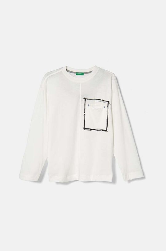 

Детская хлопковая рубашка с длинным рукавом United Colors of Benetton, белый