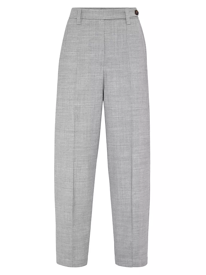 

Брюки Comfort с изогнутыми краями из натуральной шерсти Fresco Brunello Cucinelli, серый