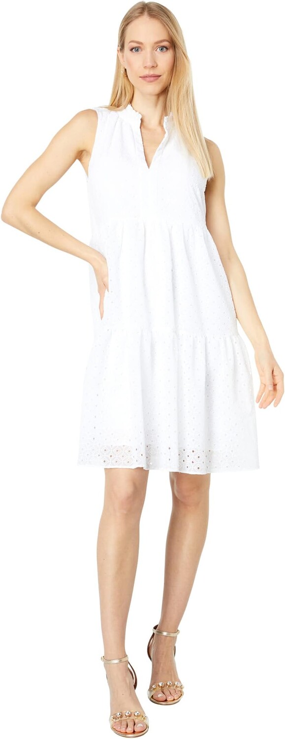 Платье Новелла Lilly Pulitzer, цвет Resort White Mini Medallion Chiffon Eyelet