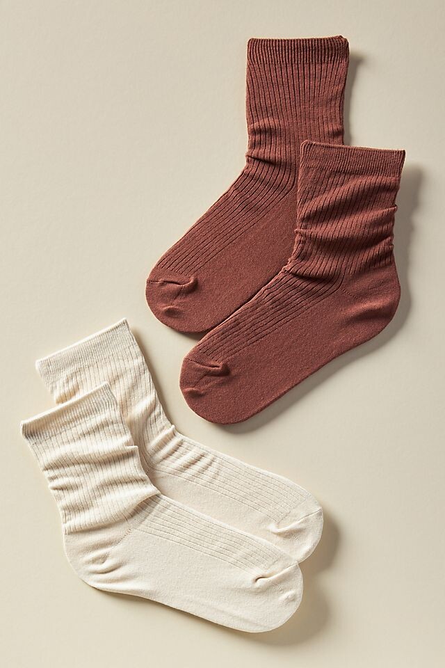 

Набор Anthropologie из двух носков в рубчик, коричневый