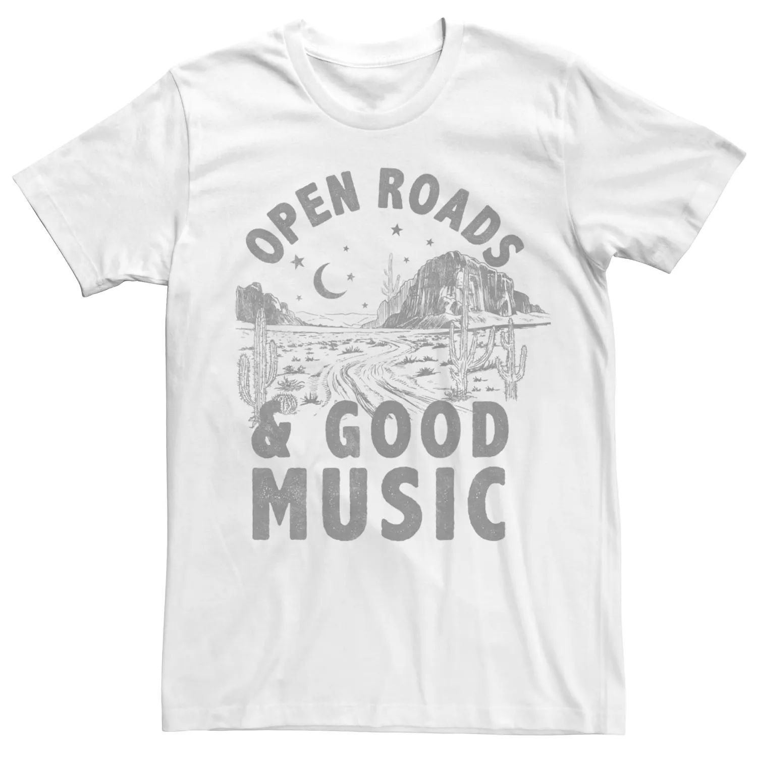 Мужская футболка с рисунком Open Roads Good Music Licensed Character