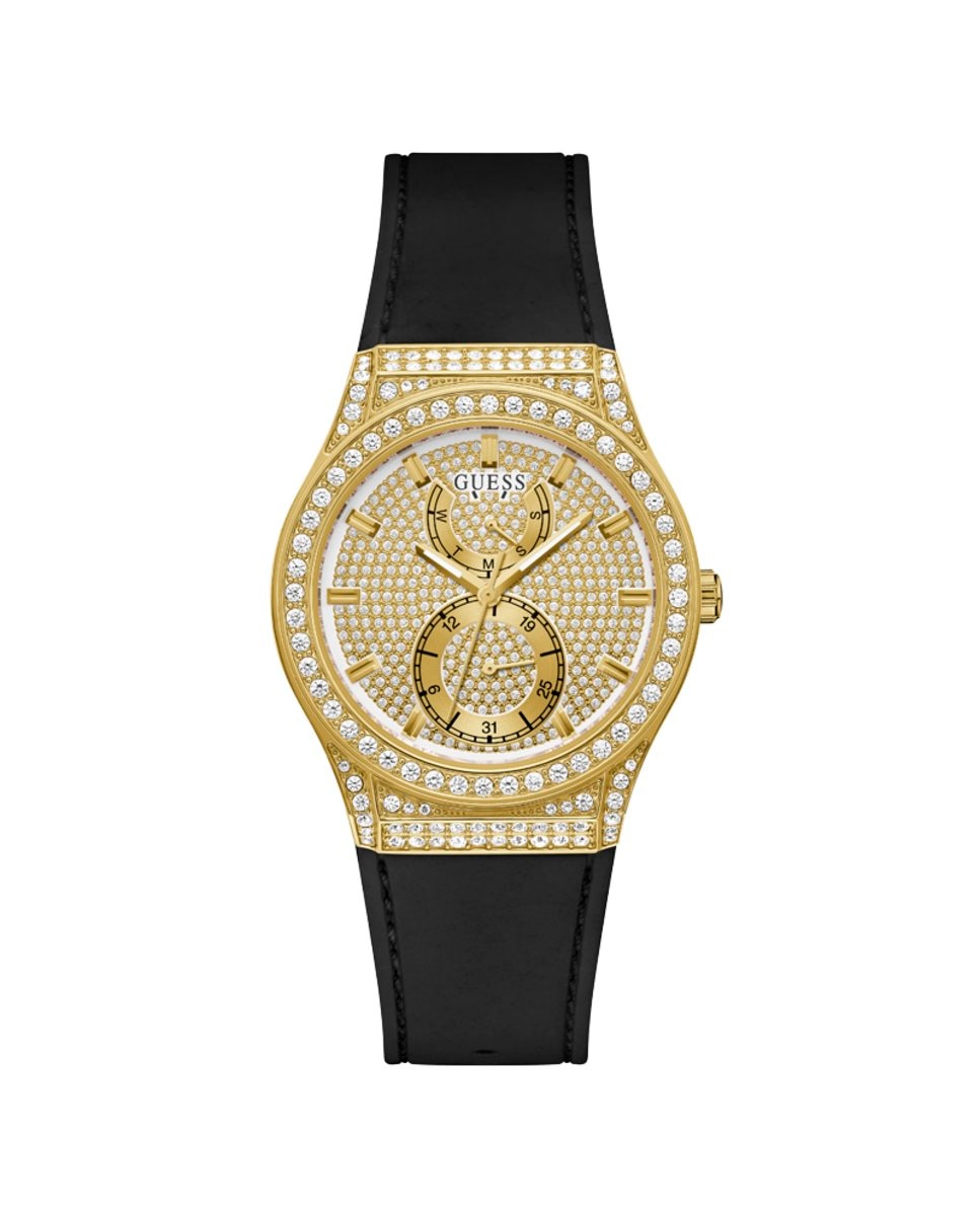 Женские силиконовые часы Princess GW0439L2 с черным ремешком Guess, черный женские часы стразы романтические наручные часы с изображением звездного неба модные женские часы с кожаным ремешком женские часы женск