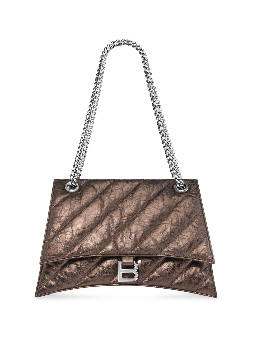 

Стеганая металлизированная сумка на цепочке Crush среднего размера Balenciaga, бронзовый, Коричневый
