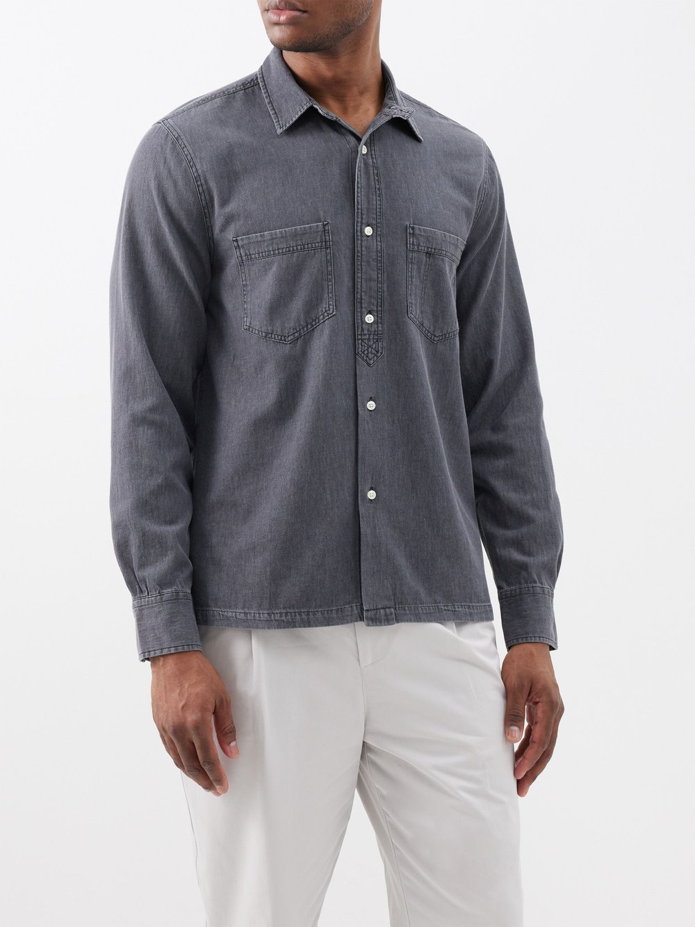 Рубашка alejandro из шамбре с накладными карманами Officine Générale, серый bahamon alejandro sydney houses