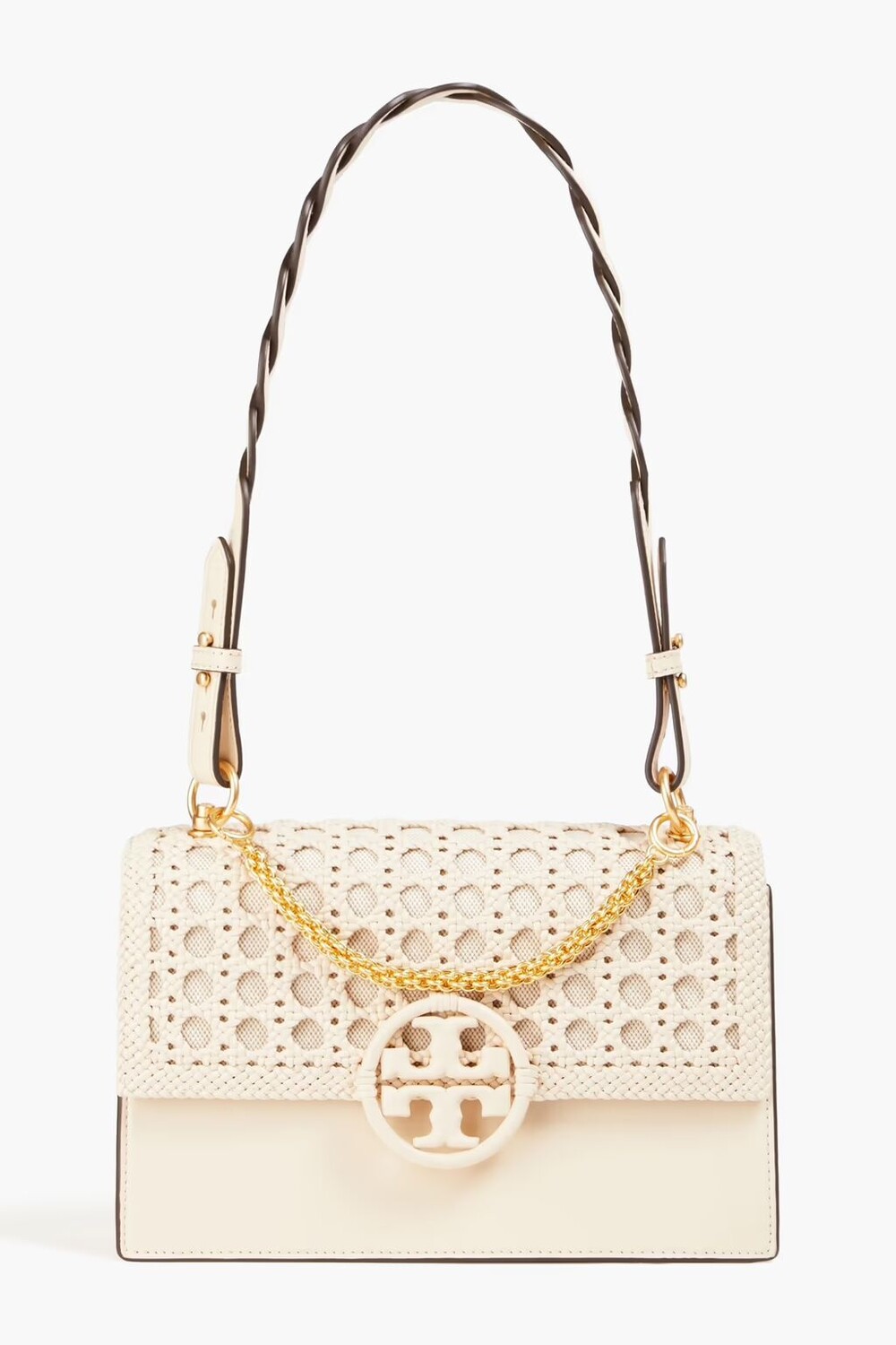

Сумка на плечо Miller из кожи и холста Tory Burch, крем