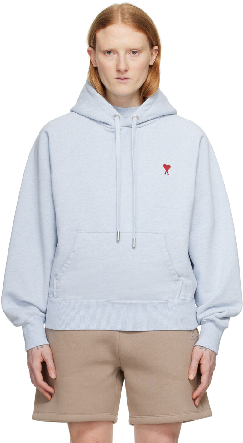 

Синий худи Ami de Cœur Ami Paris, цвет Heather blue