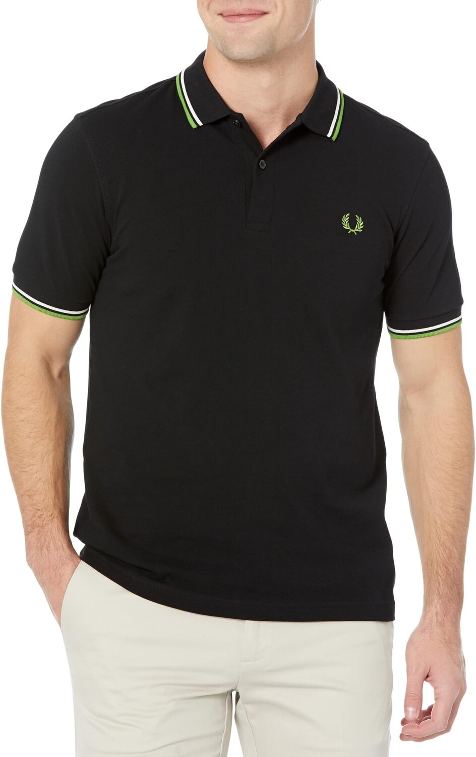 

Рубашка-поло Twin Tipped Fred Perry Shirt Fred Perry, цвет Black/Ecru/Kiwi