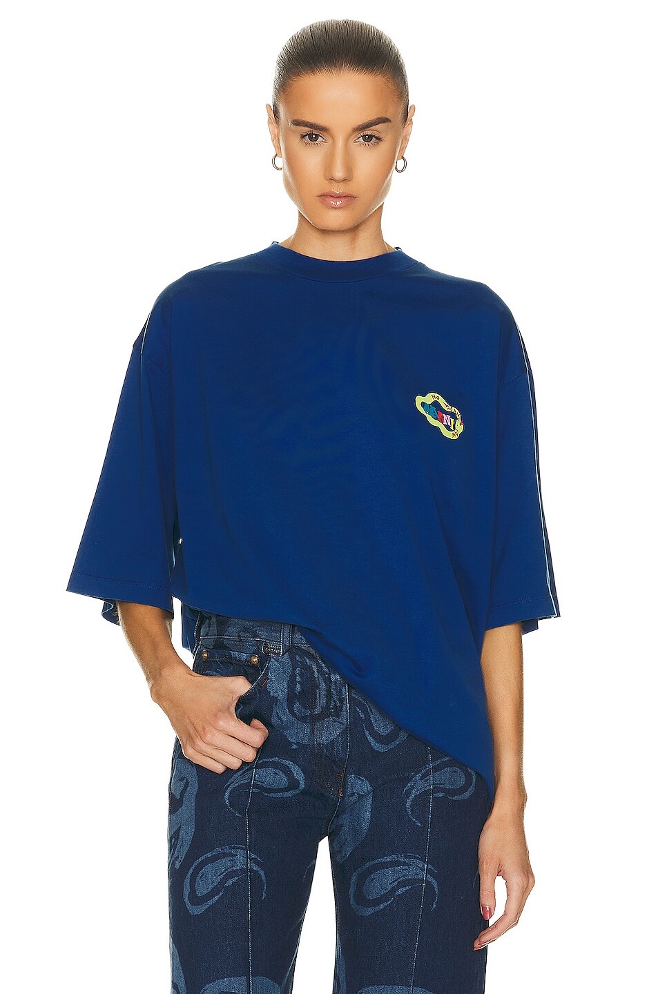 

Футболка Marni X No Vacancy Inn Branding Snake In Royal, цвет Royal