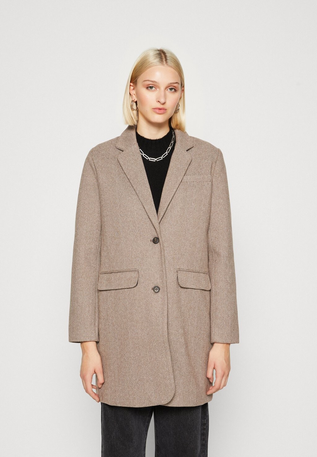 

Классическое пальто Jdyalfreda Пальто JDY, цвет coffee quartz/off white