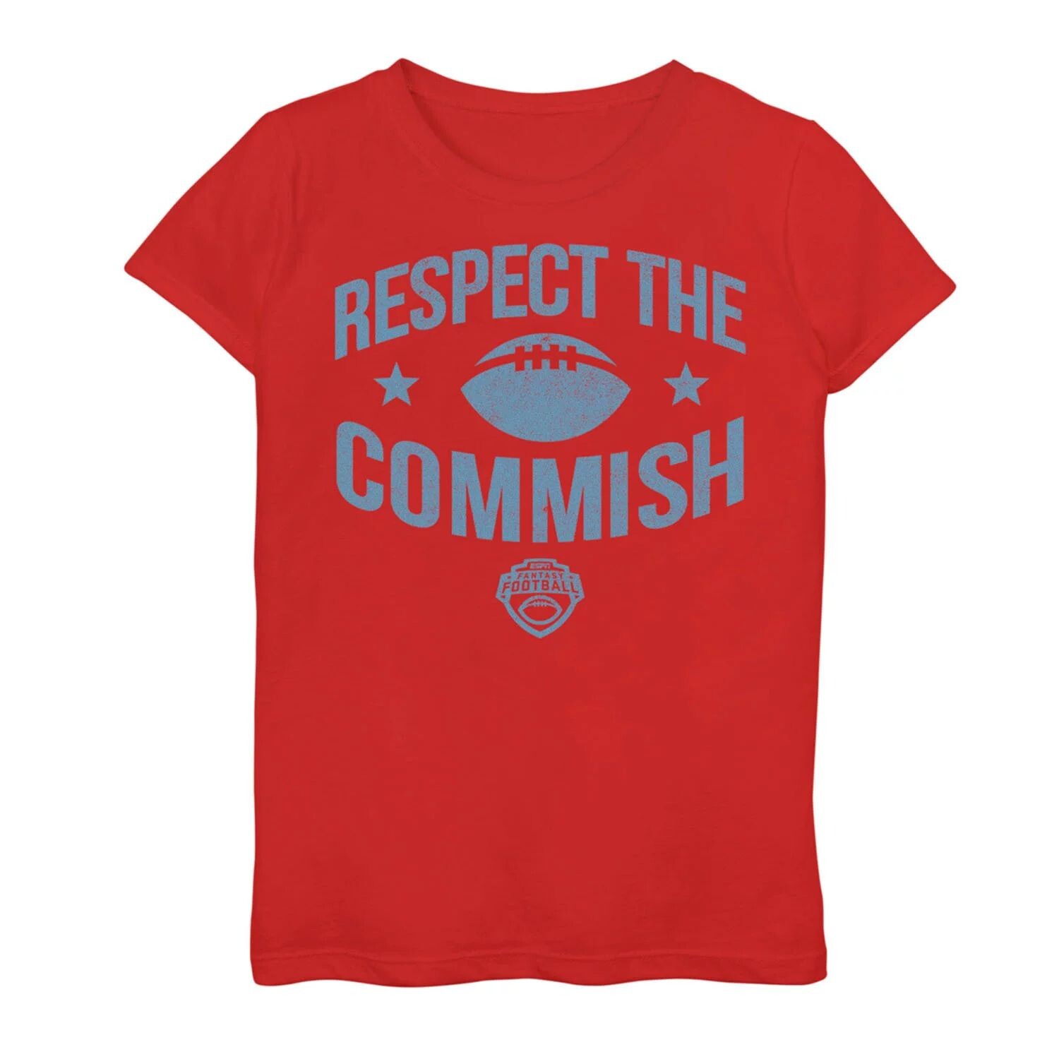 

Футболка ESPN Fantasy Football Respect The Commish для девочек 7–16 лет с рисунком Licensed Character
