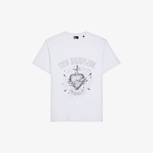 

Хлопковая футболка свободного кроя с графическим принтом The Kooples, белый