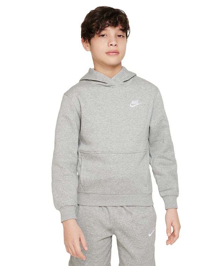 Спортивная одежда Флисовый пуловер с капюшоном Big Kids Club Nike, серый фото
