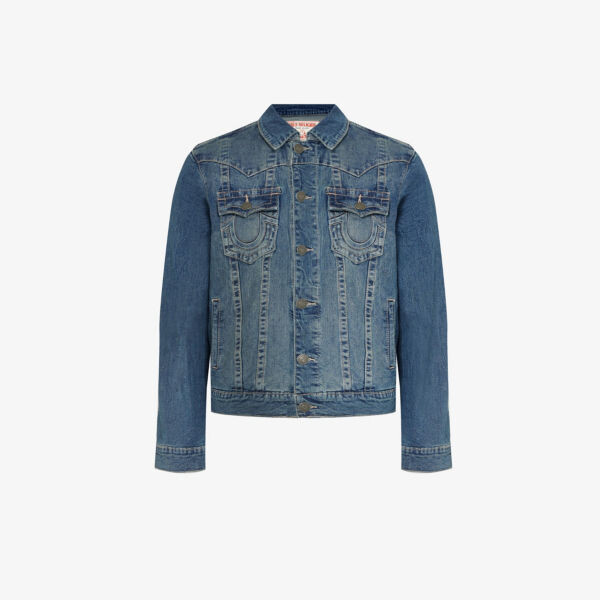 

Джинсовая куртка jimmy с карманами и клапанами True Religion, цвет medium wash