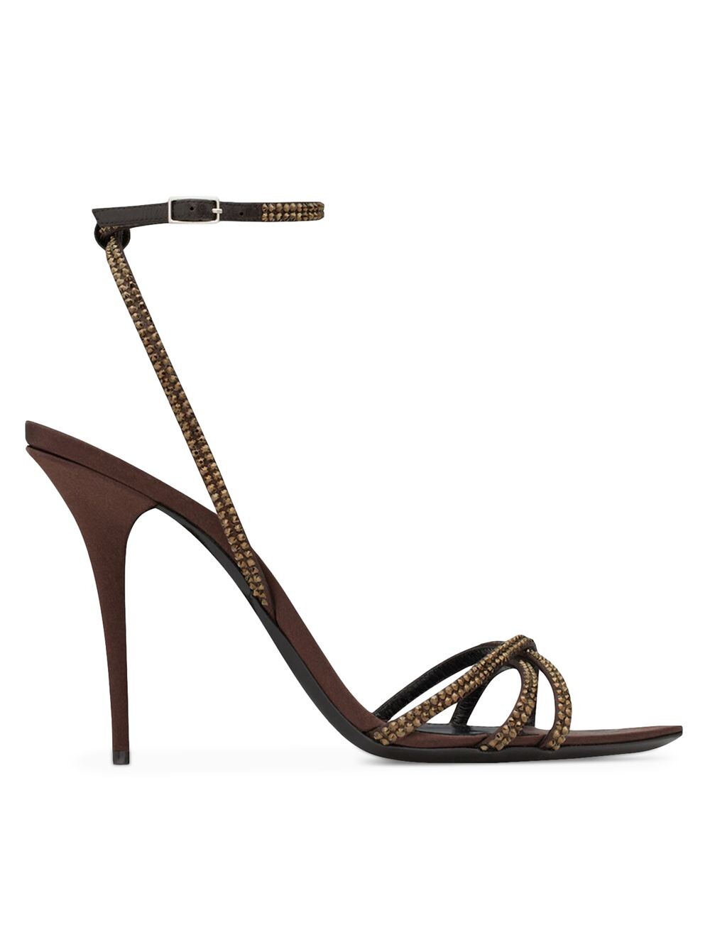 

Сандалии Ava из креп-сатина со стразами Saint Laurent