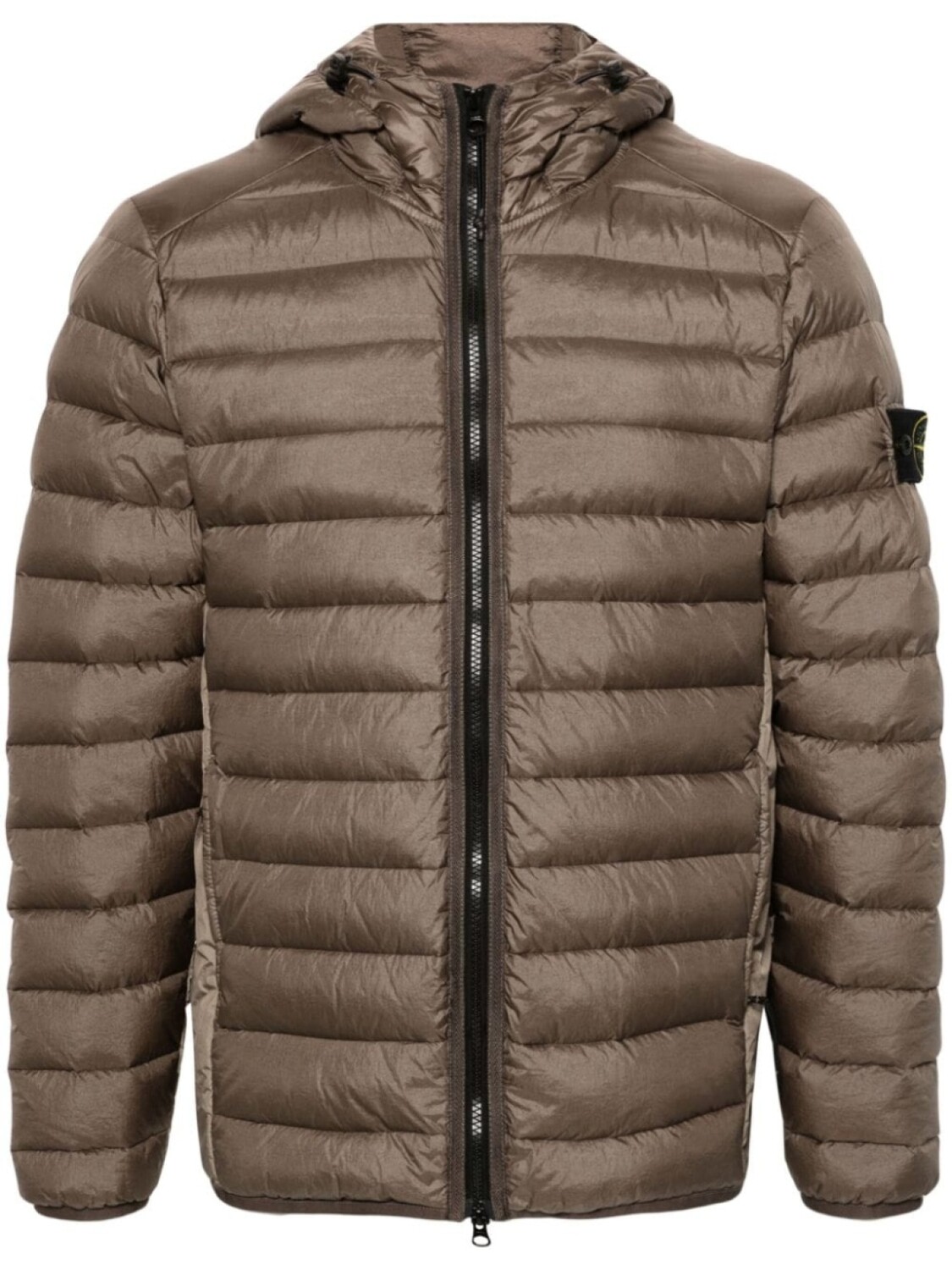 

Stone Island пуховик с нашивкой Compass, коричневый