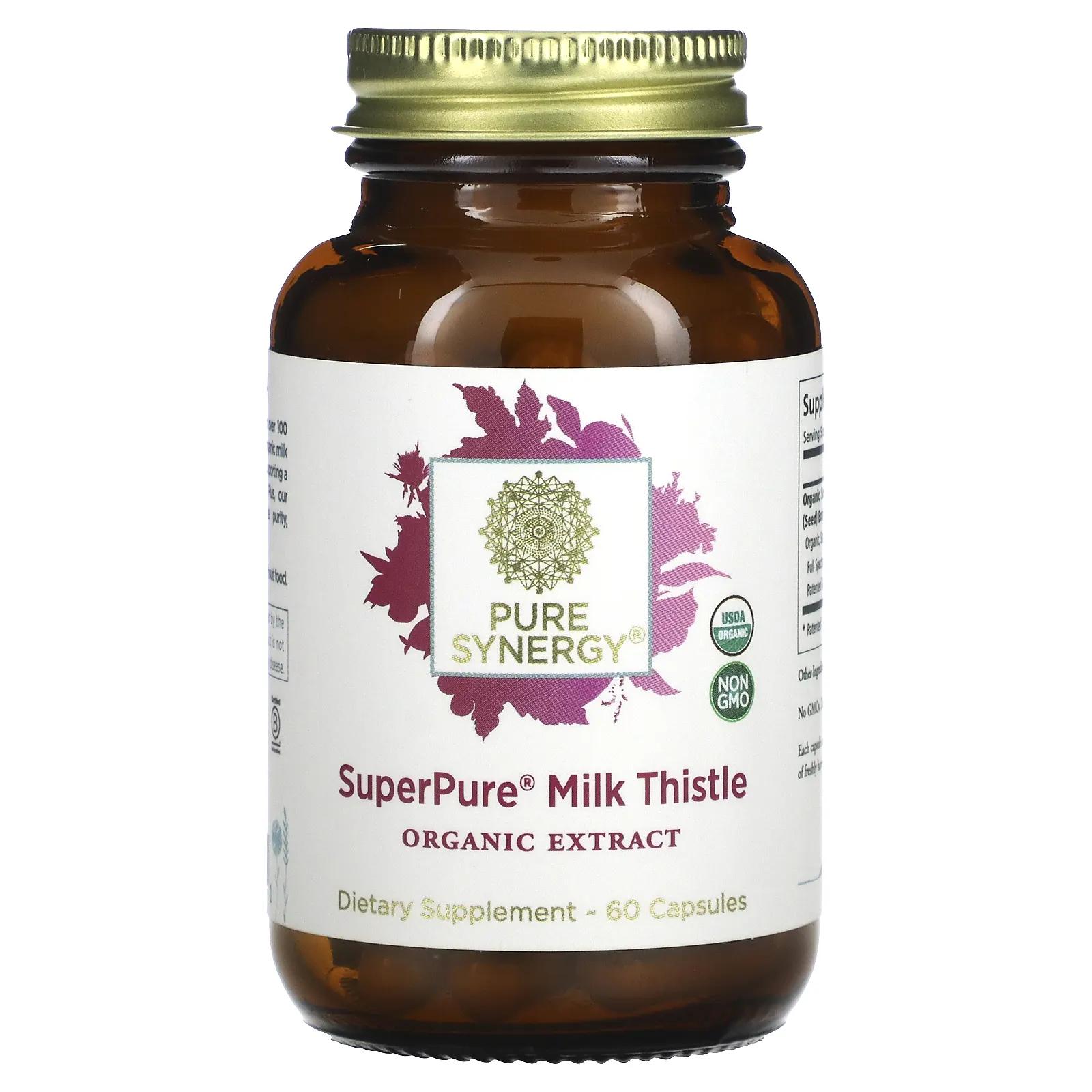 The Synergy Company Pure Synergy Organic Super Pure Milk Thistle Organic Extract 60 Organic Vegetarian Caps organic india amla 90 vegetarian caps