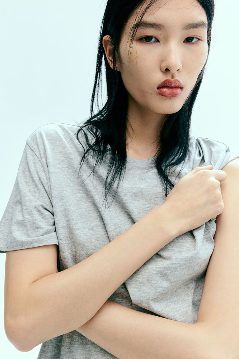 

Хлопковая футболка H&M, серый