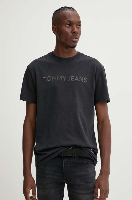 

Хлопковая футболка Tommy Jeans, черный