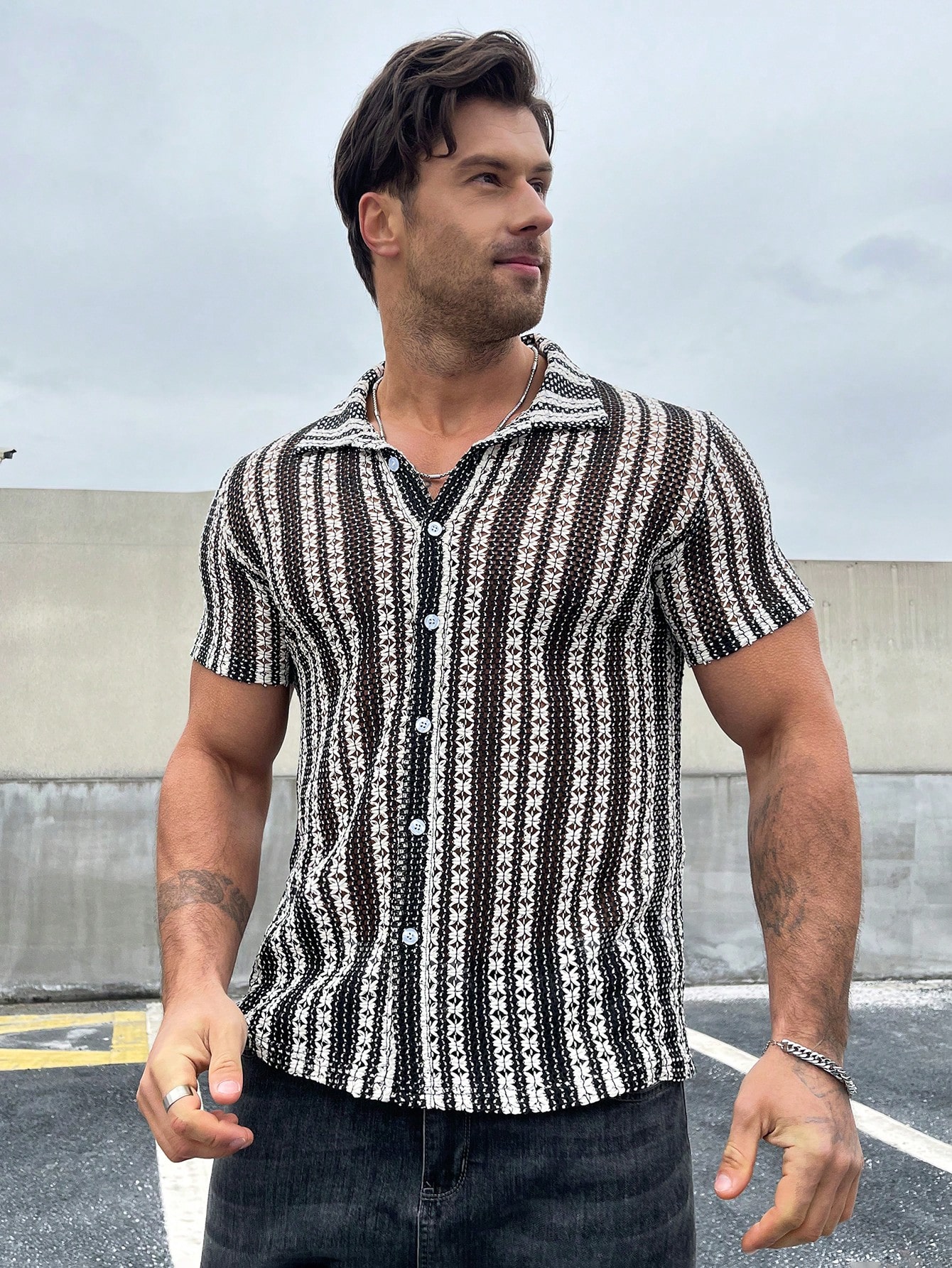 Мужская повседневная рубашка в стиле пэчворк с цветными блоками, черное и белое коричневая рубашка в стиле пэчворк aviva jifei xue