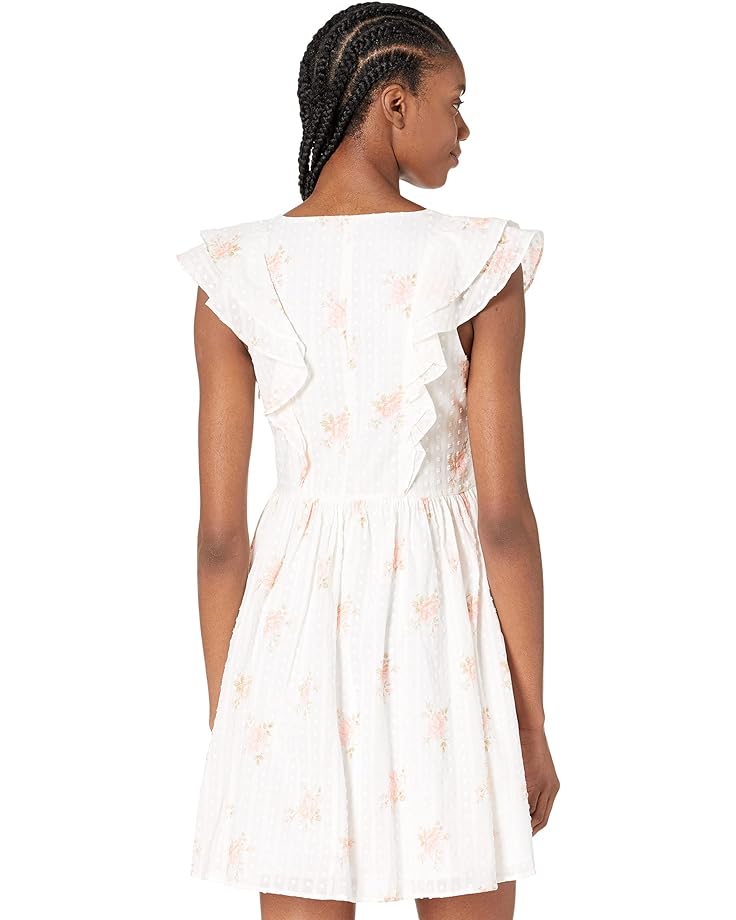 Платье BCBGeneration Ruffle Sleeve Mini Dress GTX1D35, белый платье madewell eyelet ruffle sleeve mini dress