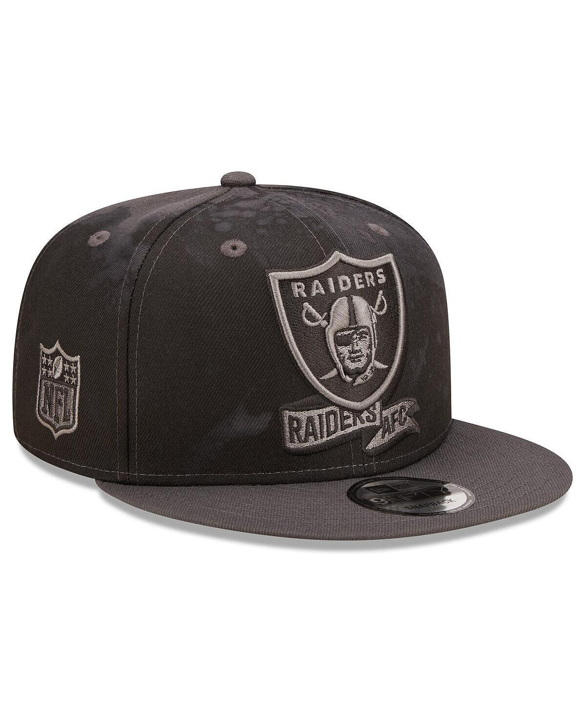 

Мужская серая кепка Snapback Las Vegas Raiders Ink Dye Tonal 2022 Sideline 9FIFTY New Era