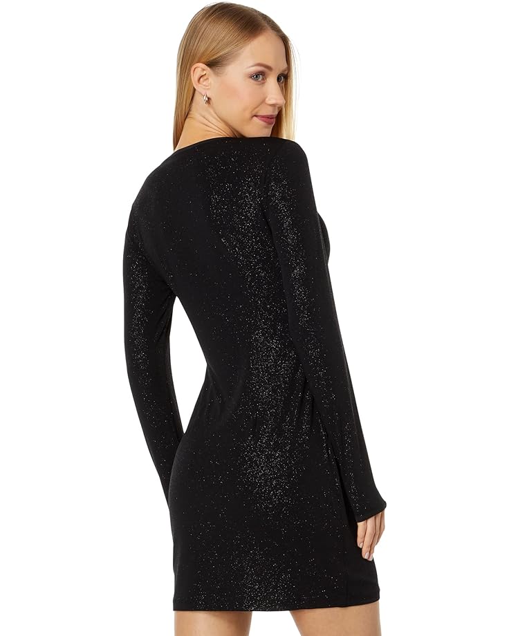 цена Платье BCBGMAXAZRIA Shimmer Keyhole Dress, черный/серебряный