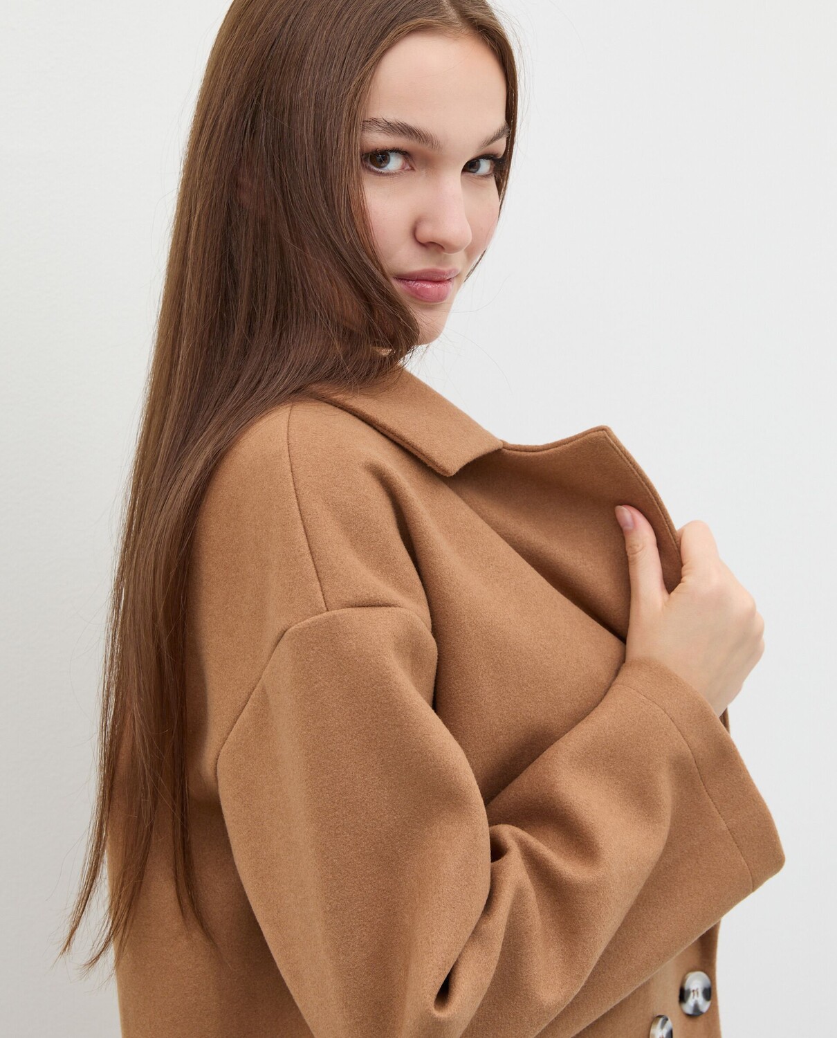 

Женское короткое двубортное пальто NICE&CHIC, серый