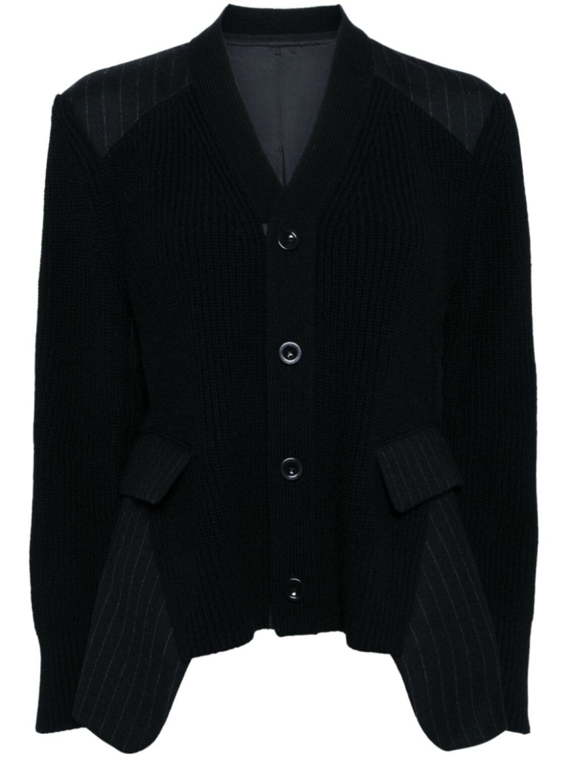Sacai кардиган со вставками, синий