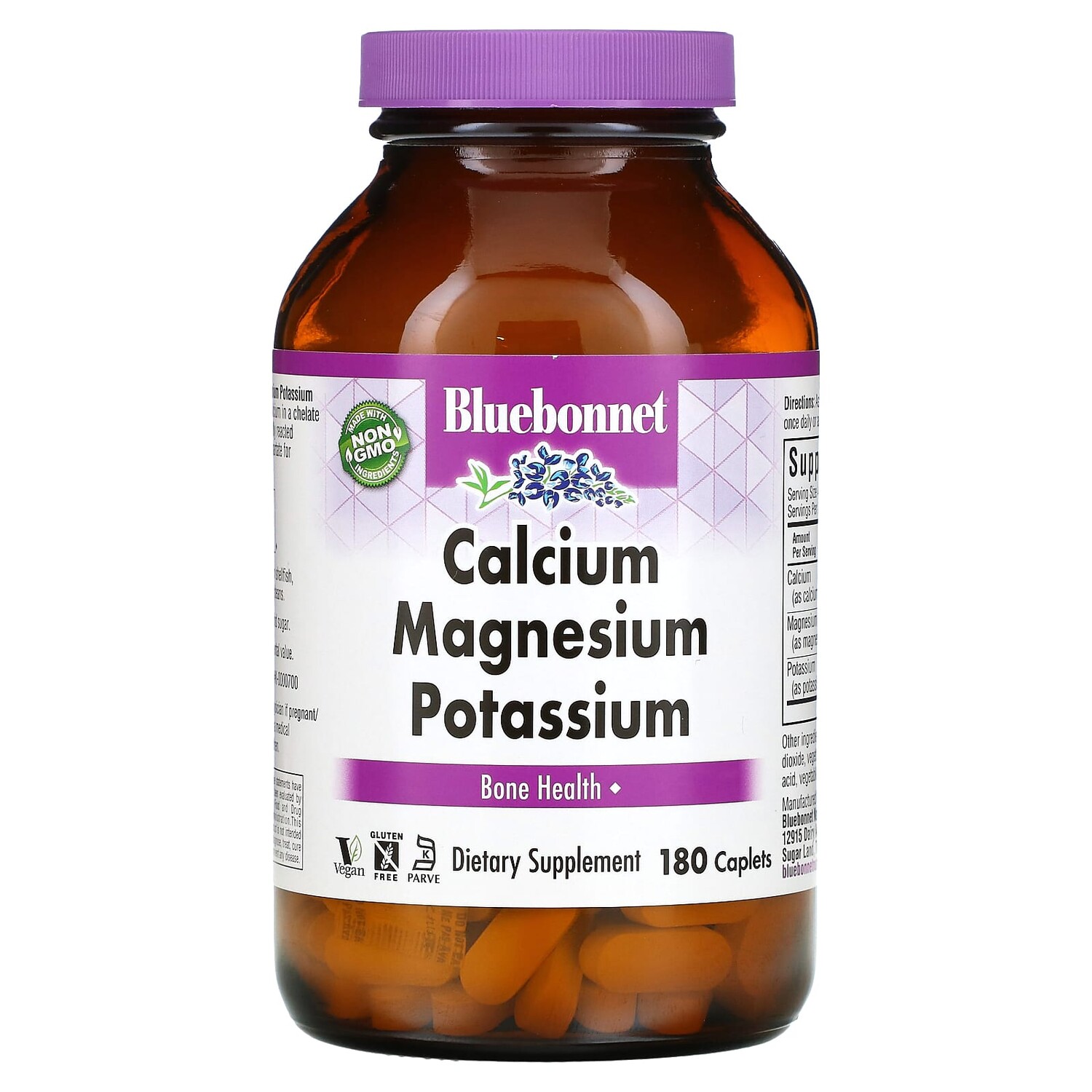 

Кальций, магний и калий, 180 капсуловидных таблеток, Bluebonnet Nutrition