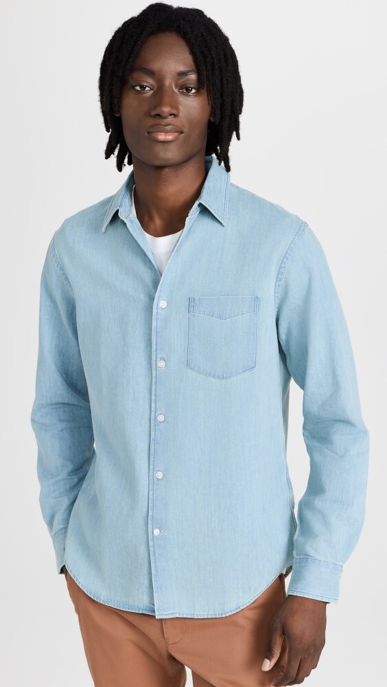 

Рубашка Club Monaco Clean Denim, синий
