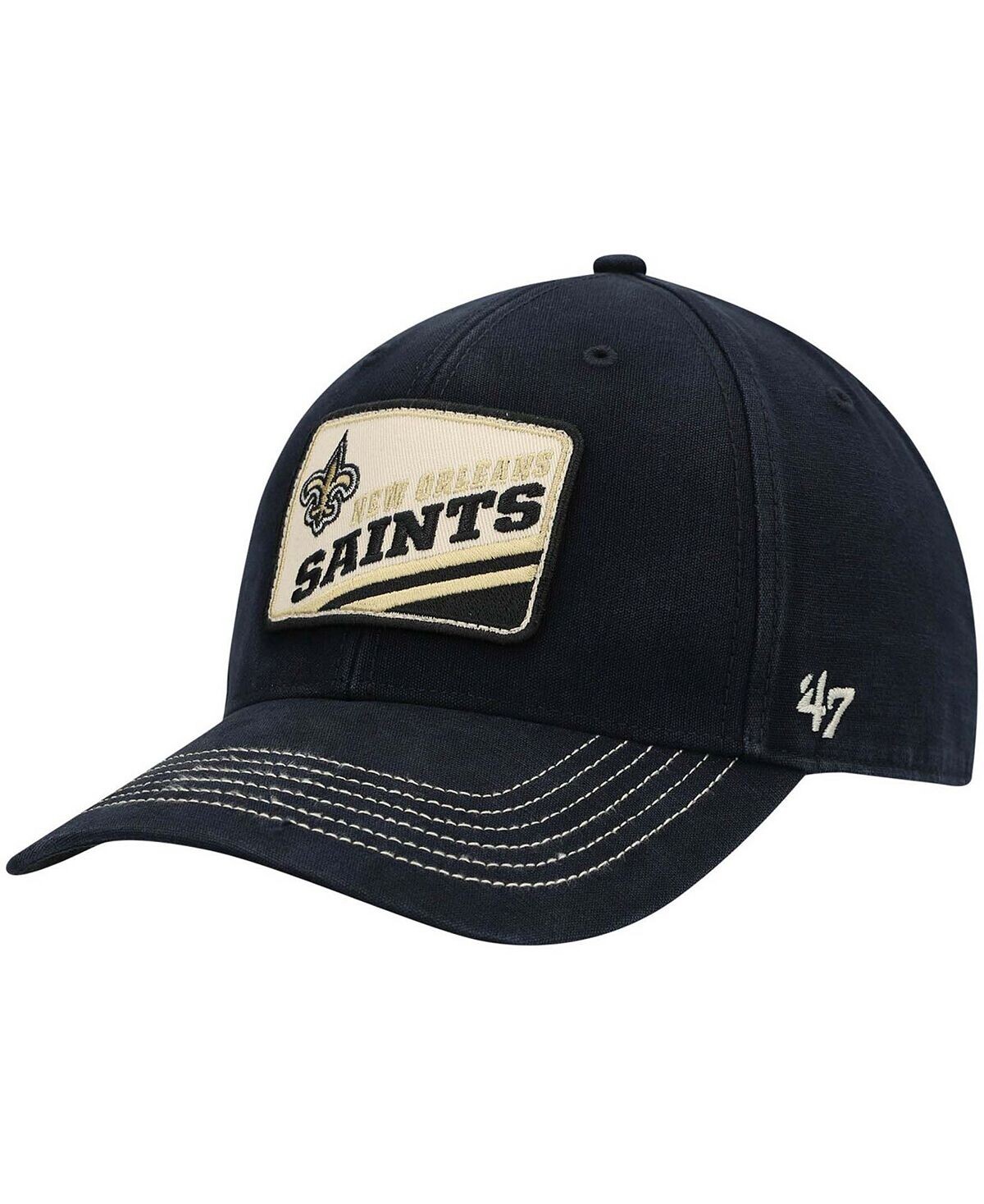

Мужская черная регулируемая кепка с логотипом New Orleans Saints Upland MVP '47 Brand