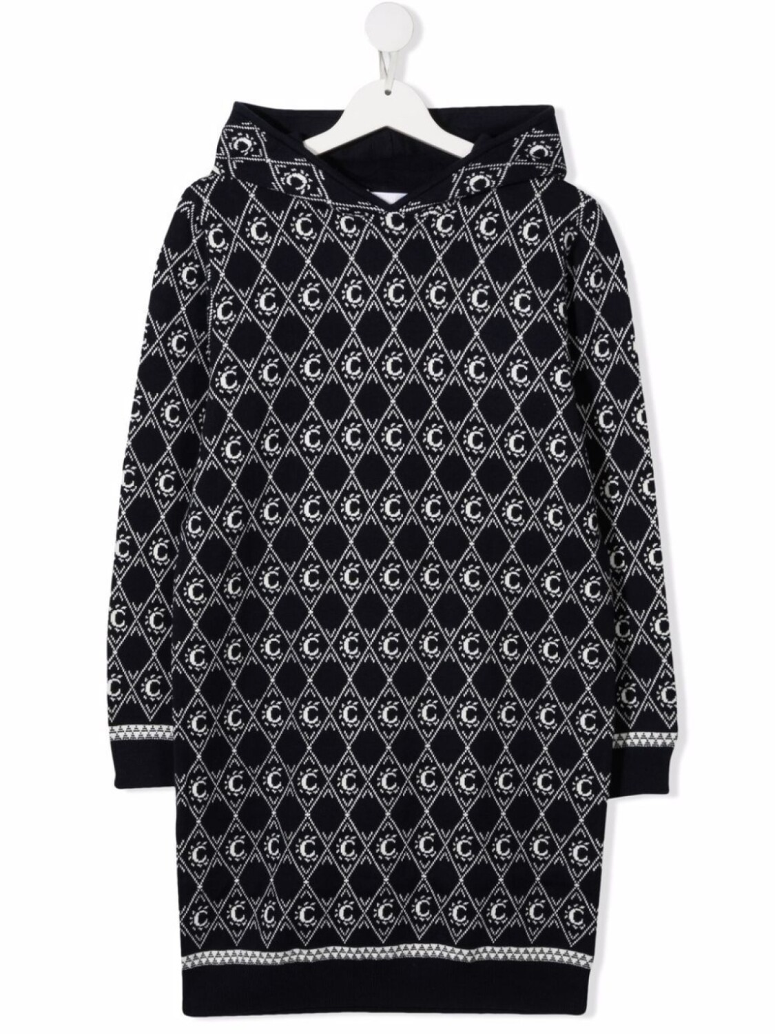 

Chloé Kids платье с капюшоном и логотипом, синий