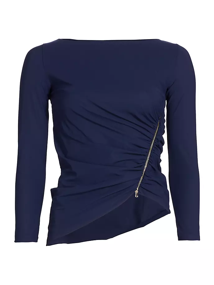 

Топ на молнии с длинными рукавами Loreto Chiara Boni La Petite Robe, цвет blue notte