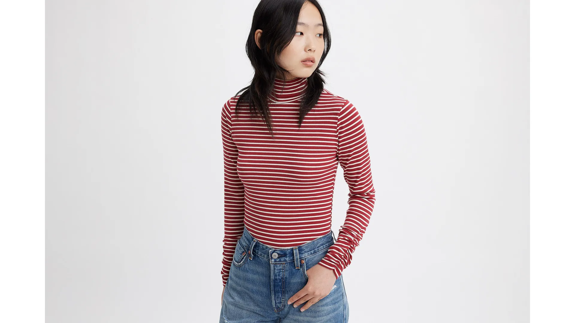 

Водолазка со сборками Levi's, красный