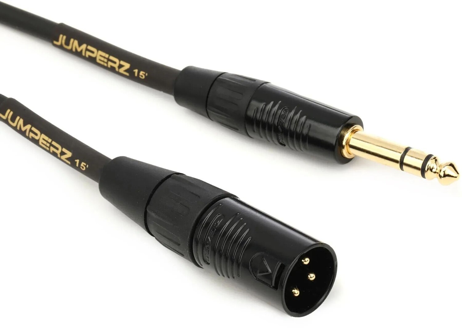 

JUMPERZ JGTRSXM-15 Золотой соединительный кабель TRS-XLRM — 15 футов
