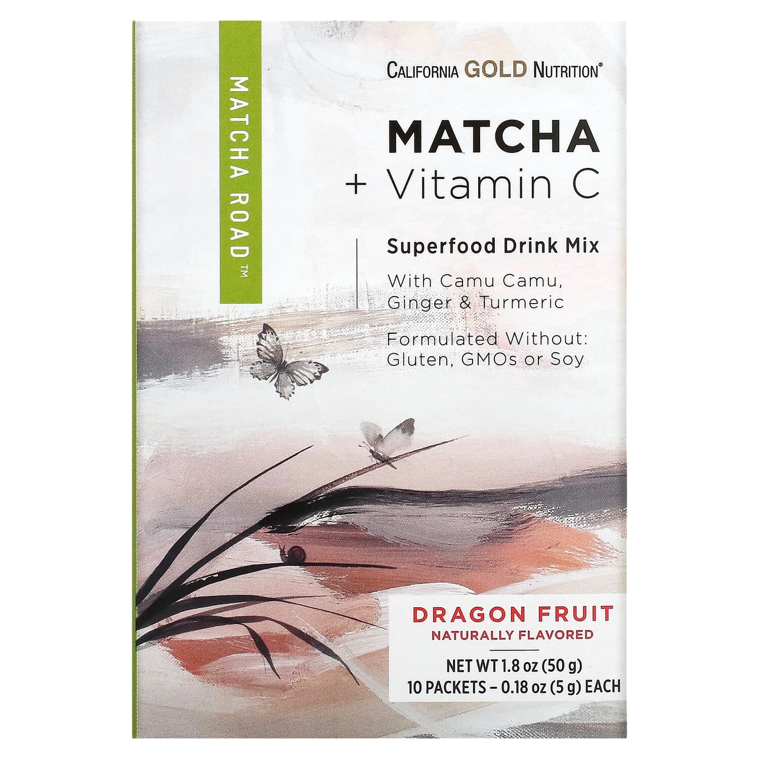 

MATCHA ROAD, матча + витамин С, питахайя, 10 шт., California Gold Nutrition