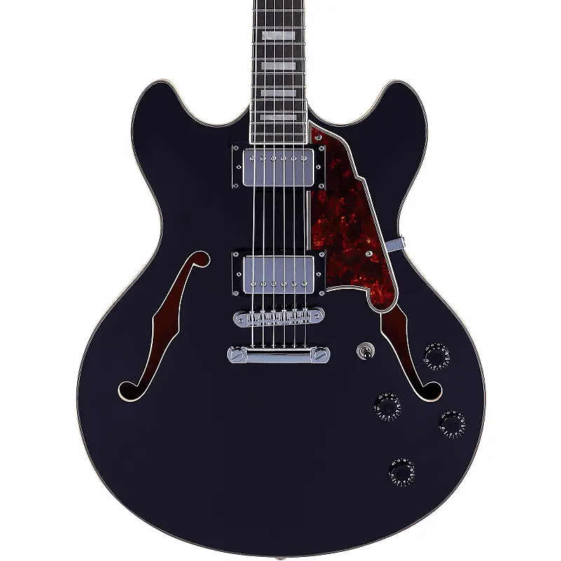 

Электрогитара NOS - D'Angelico Premier DC Semi-Hollow Stopbar Tailpiece Electric Guitar w/ Gig Bag - Black Flake