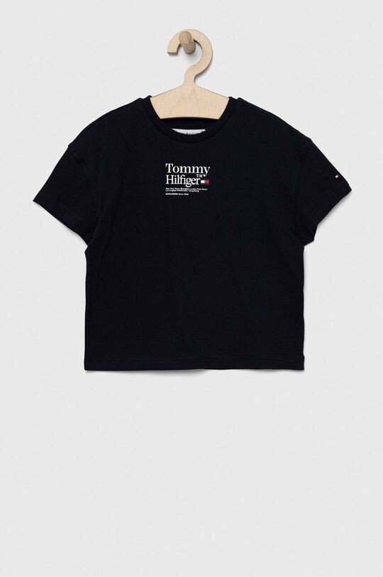 

Детская хлопковая футболка Tommy Hilfiger, черный