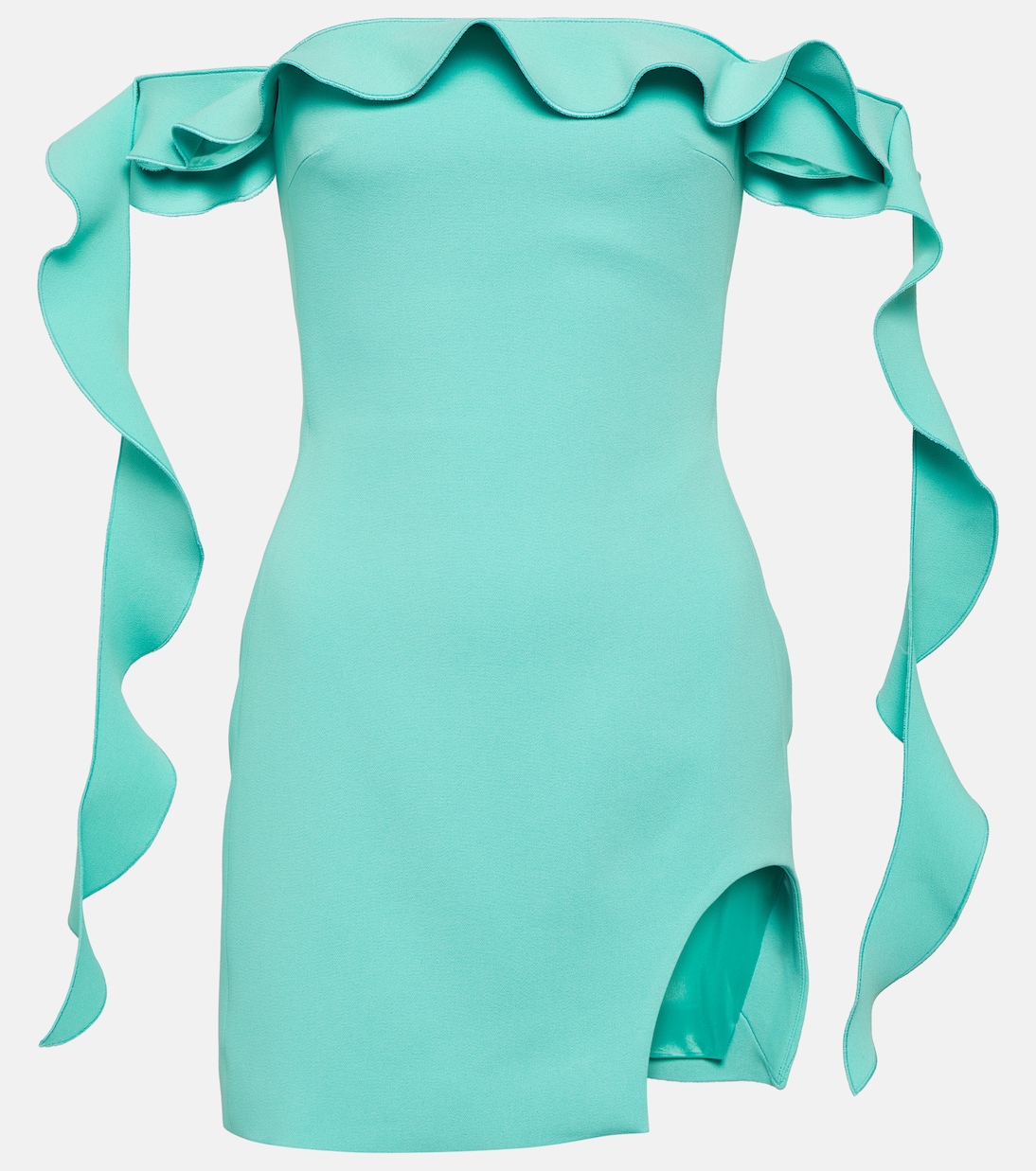 Мини-платье с рюшами David Koma, зеленый david koma легинсы