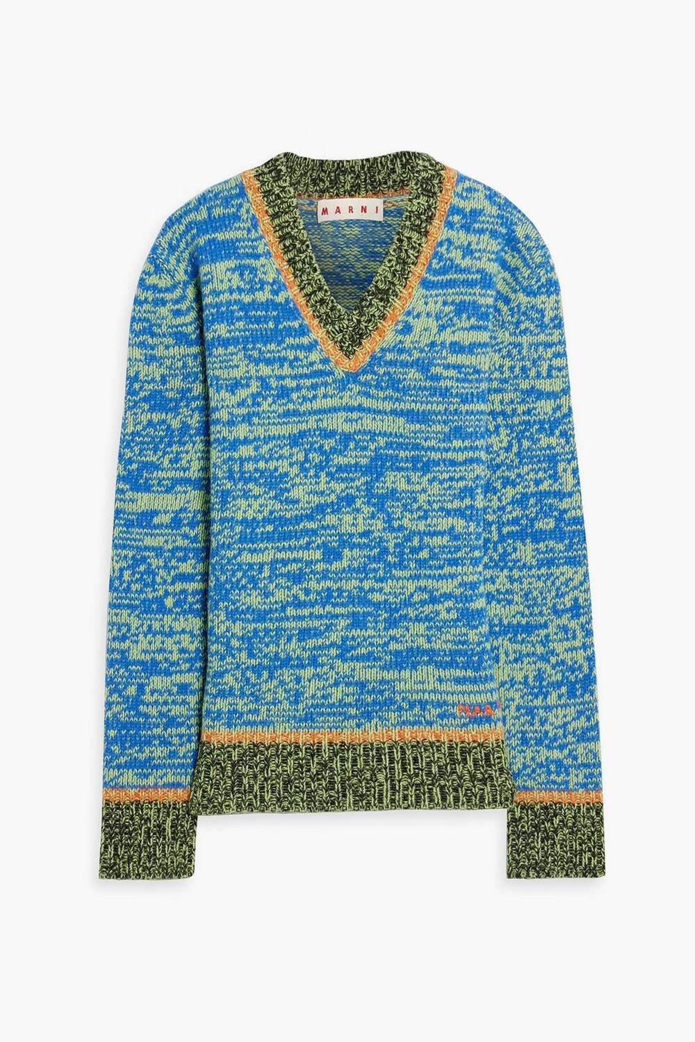 

Свитер из шерсти, окрашенной в космос MARNI, зеленый