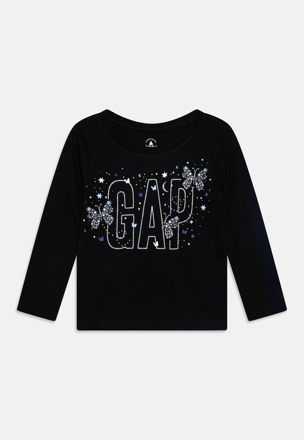 цена футболка с длинными рукавами Toddler Girl Logo GAP, цвет blue galaxy