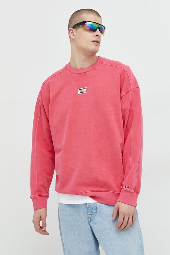 

Хлопковая толстовка Tommy Jeans, розовый