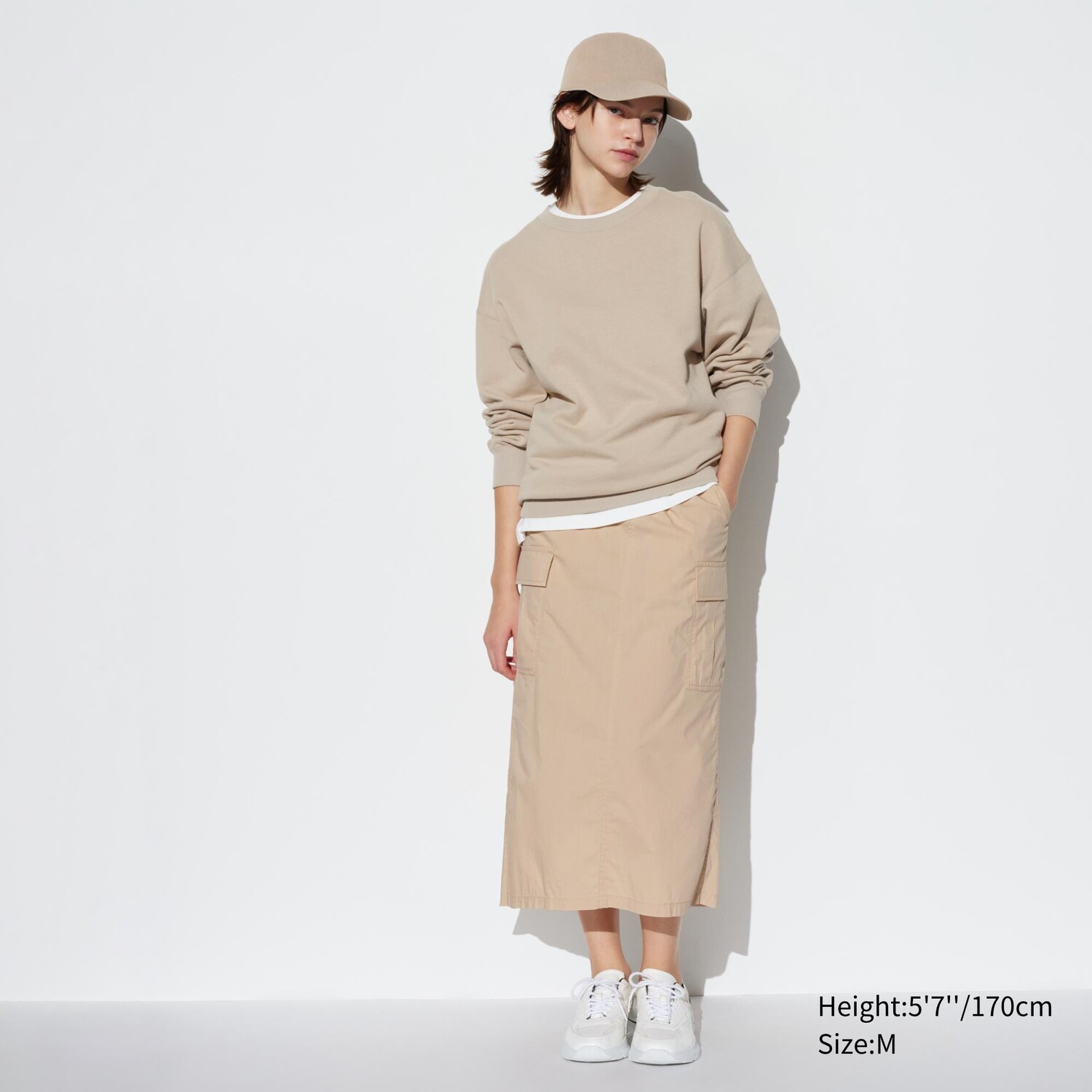 

Юбка-карго Uniqlo легкая, бежевый