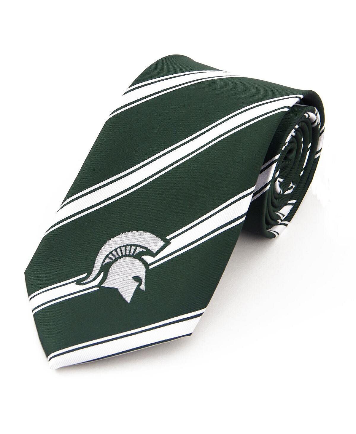 

Зеленый мужской тканый галстук в полоску Michigan State Spartans Eagles Wings
