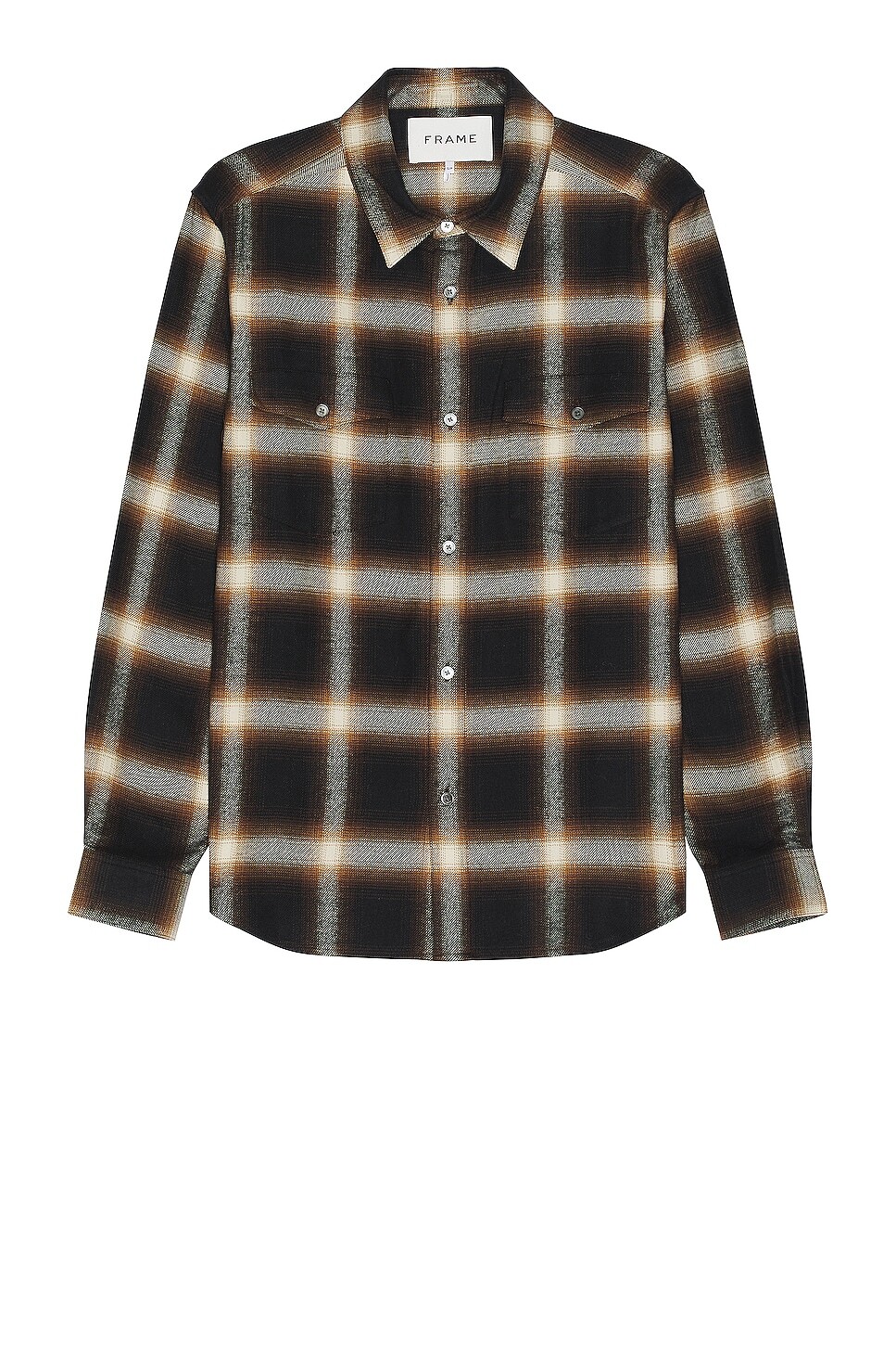 

Рубашка Frame Brushed Cotton Plaid, цвет Marron