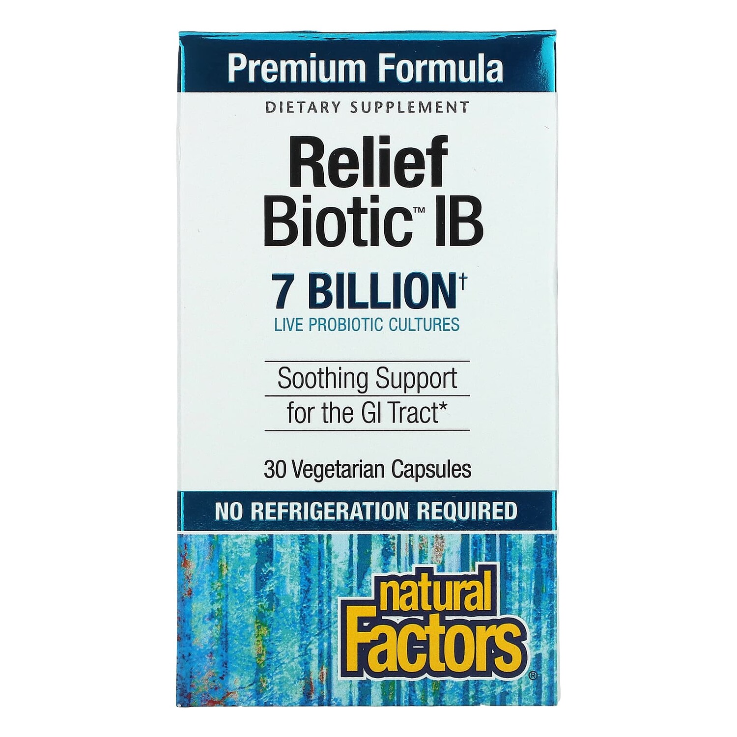 

ReliefBiotic IB, 7 миллиардов, 30 вегетарианских капсул, Natural Factors