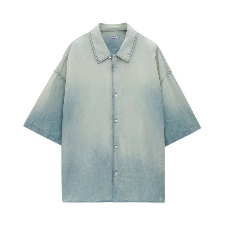 

Рубашка Loewe Short-Sleeve Shirt, цвет Bleached Indigo